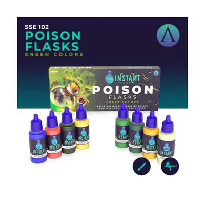 Scale 75 Mini Paint Instant Colors - Poison Flasks (Green Colors) SW (New)