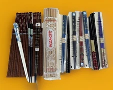 Vintage Chopsticks Lot of 50 Chopsticks: Melamine Wood and Lacquer Variety Mix