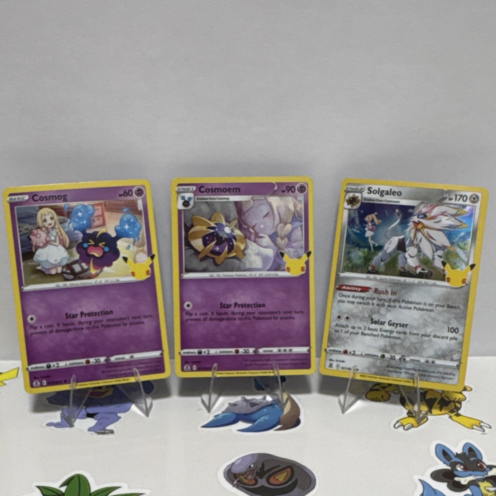 Pokemon Celebrations Cosmog #13 Cosmoem # 14 Solgaleo #21 Holo Evolution Set