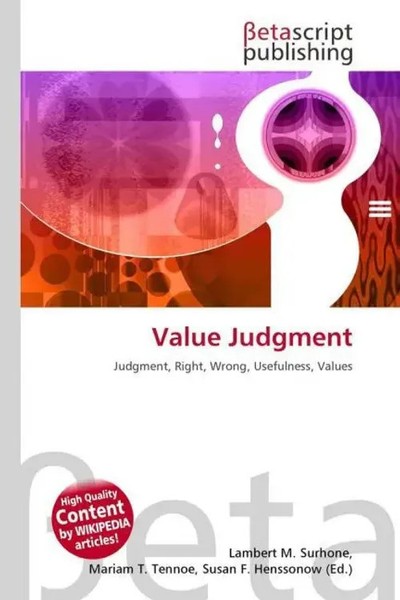 Lambert M. Surhone (U. A.) | Value Judgment | Taschenbuch | Englisch (2026)-image