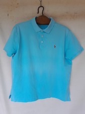 Polo Ralph Lauren Shirt Mens Large Blue Embroidered Logo Cotton Custom Slim Fit