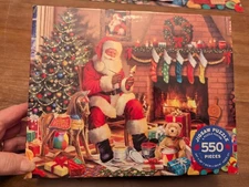 Ceaco Tis the Season Santa 550 Piece Jigsaw Puzzle 18x24" Poster Used Complete 