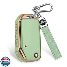 QBUC for KIA Key Fob Cover with keychian, Soft and Durable Key Cover TPU Car
