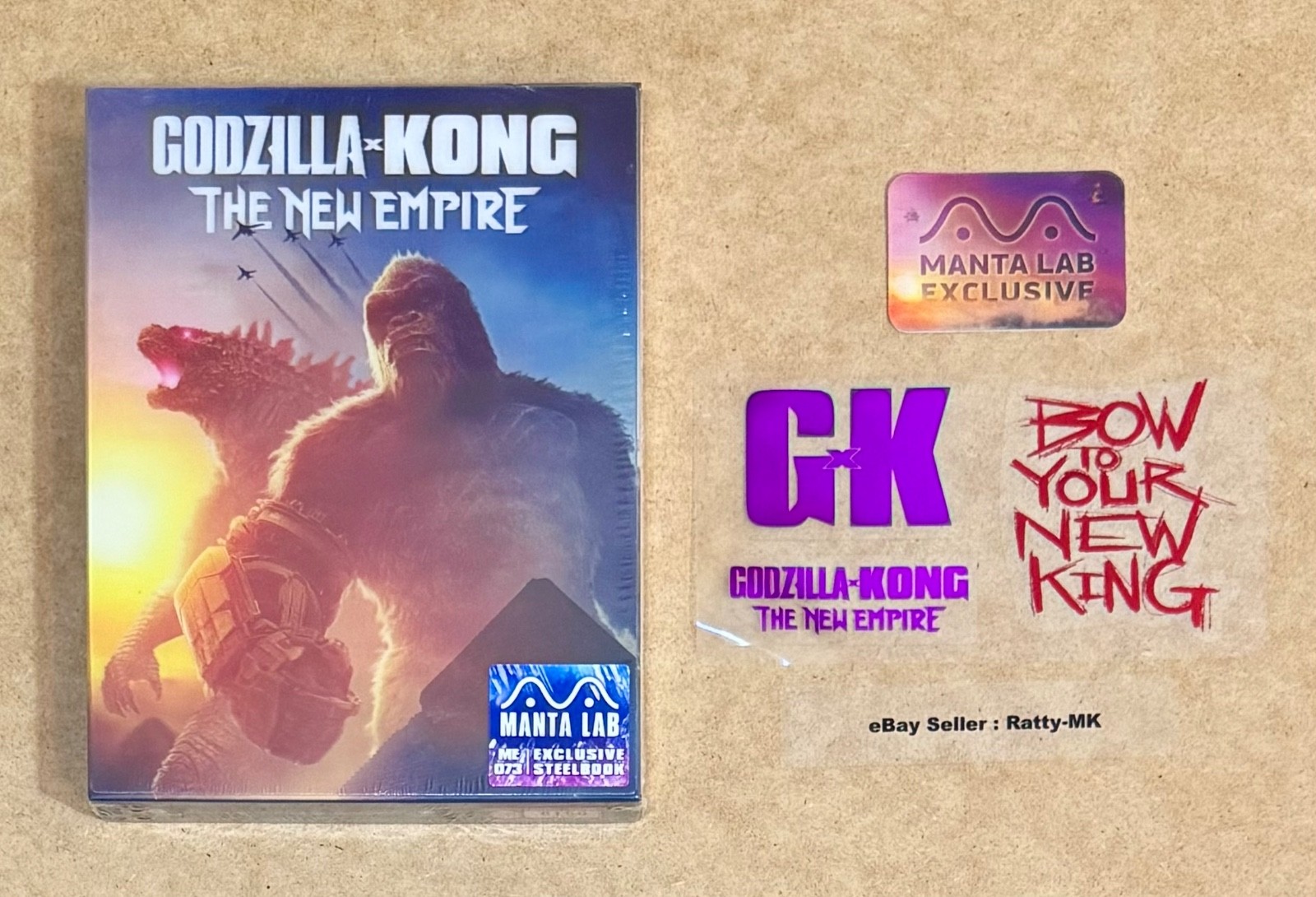 GODZILLA x KONG THE NEW EMPIRE- MANTA LAB (DLS-A) 4K + BLU RAY STEELBOOK - NEW