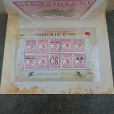 2013 Colonial Heritage Kangaroo & Map Punctured & Overprint $100 Stamp Sheetlet