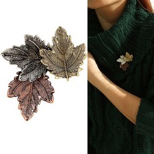 Artificial Maple Leaves Vintage Brooches for Women Lady Pin Holiday
