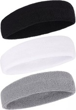 Sports Terry Cloth Sweatband Headband Moisture Wicking Men Women Workout Running