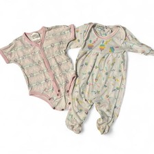 0-3 months vintage 80s 90s set of two rompers for newborn in excellent condition