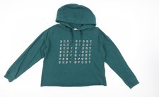 Womens UK S Regular DKNY Green Pullover Hoodie