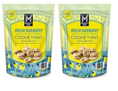 Member's Mark Lemon Blueberry Cookie Thins, (2 Packs) 16 Ounce each