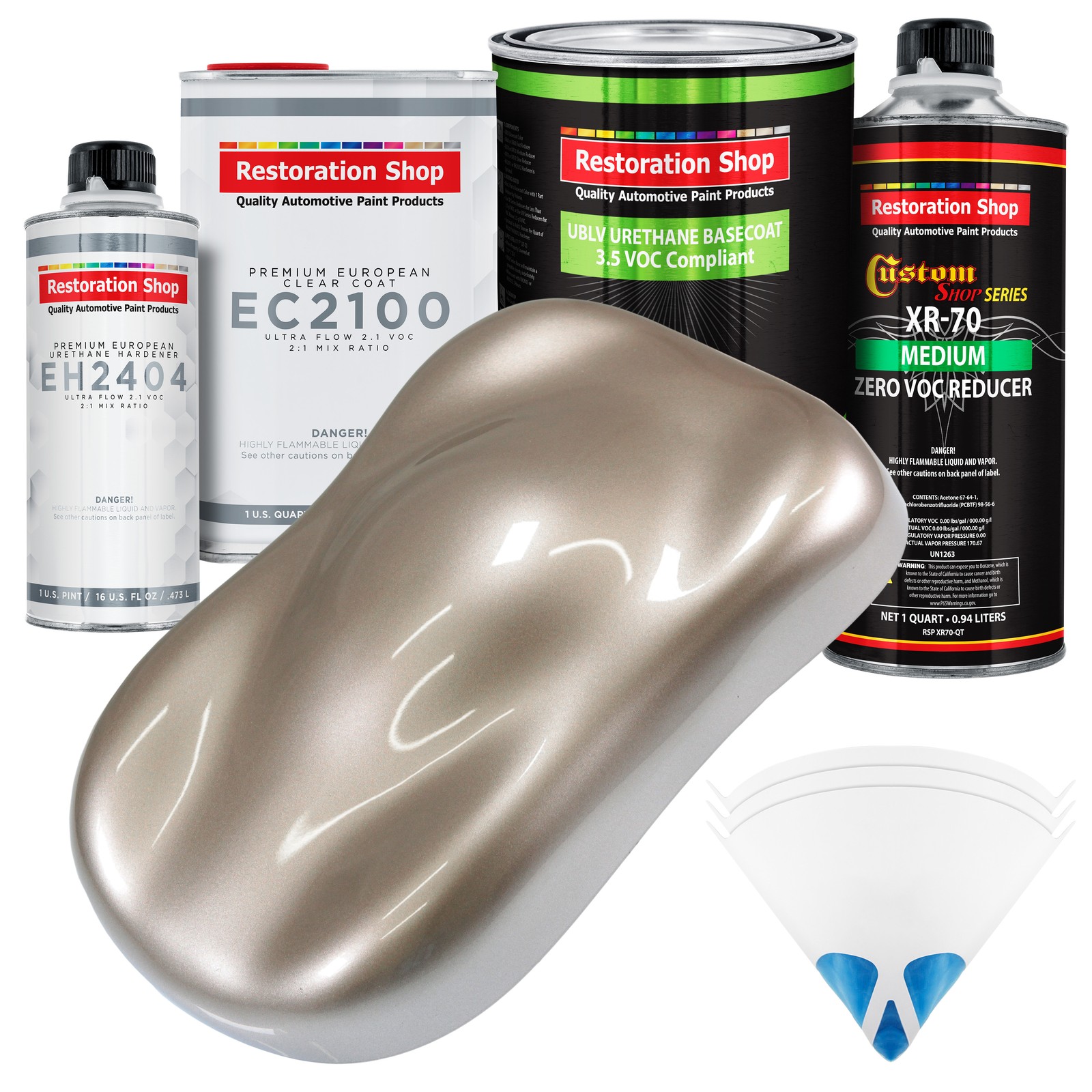 Mocha Frost Metallic LOW VOC Urethane Basecoat Quart Kit & European Clear Coat