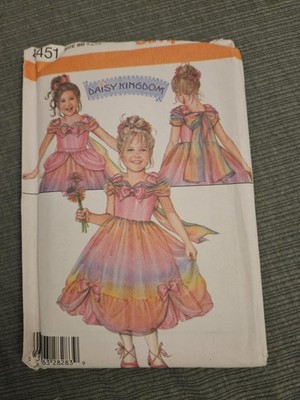 Vtg Simplicity Daisy Kingdom Pattern 4451 Girls Dress BB Sz 5-8 1999