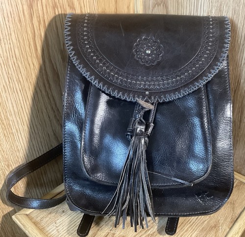Patricia Nash Jovanna Mochila de Cuero Negro Cartera Bolso Occidental Bohemio Boho - Imagen 13 de 18