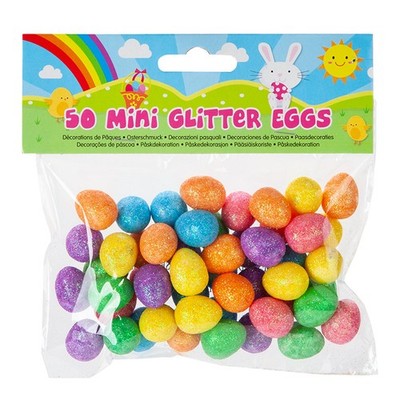 Ostern Glitzereier 50 Stück 2 cm bunt Deko, Hauben basteln, Eiersuche