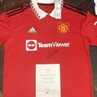 New ListingManchester United Bruno Fernandes Signed Soccer Jersey COA Hologram MU025409