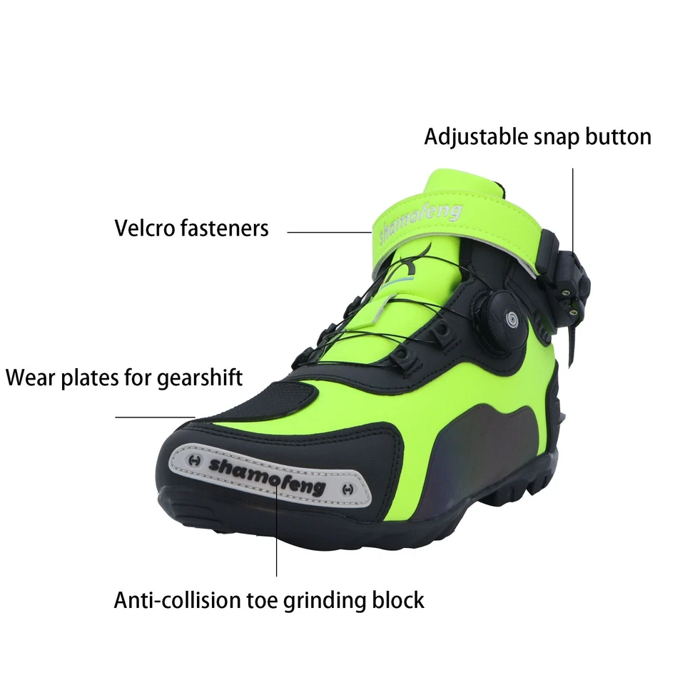 Shamofeng Zapatos de Motocicleta para Hombres Botas de Motocross Equipo de Protección Zapatos de Montar Foto 2 de 3