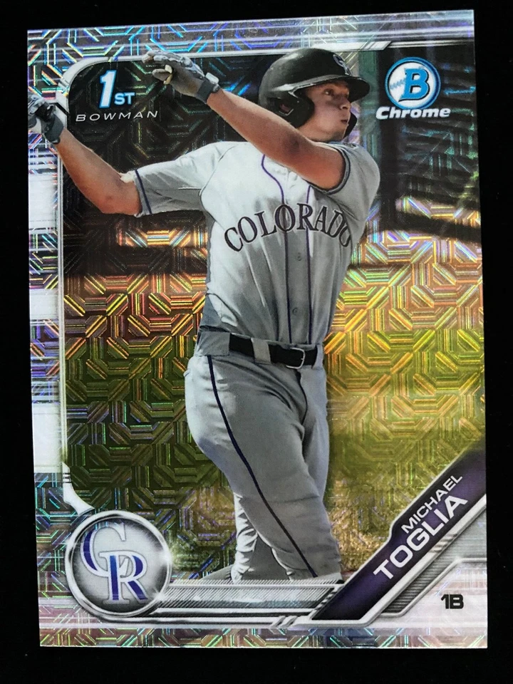 2019 Bowman Draft Chrome MICHAEL TOGLIA 1st Rookie ASIA MOJO REFRACTOR RC SP QTY - Image 3 of 4