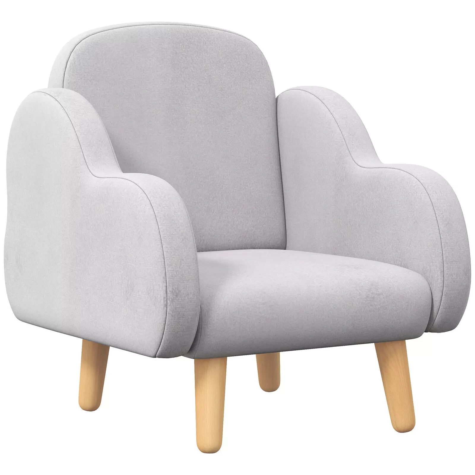 ZONEKIZ Cloud-Shaped Toddler Armchair, Kids Chair, 1.5-3 Years - Grey
