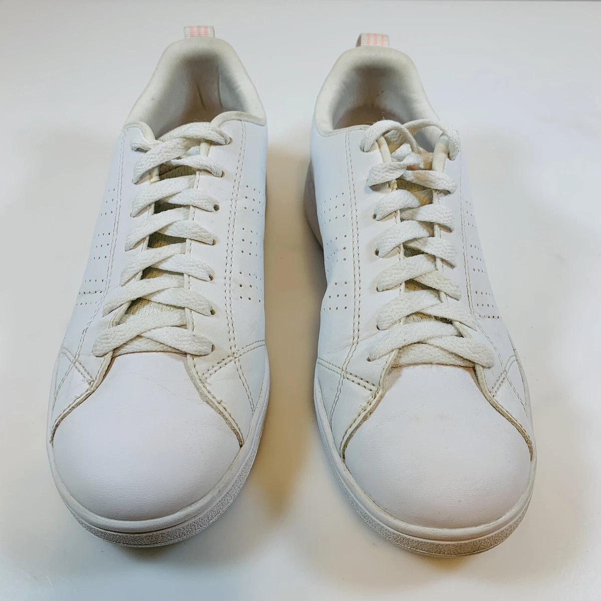 Adidas neo advantage top clean white pink