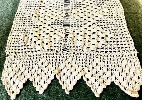 Beautiful Hand Crocheted Vintage Ecru Runner-64”x 17 1/2”-Soft/Clean/Fresh Aroma - Picture 3 of 8