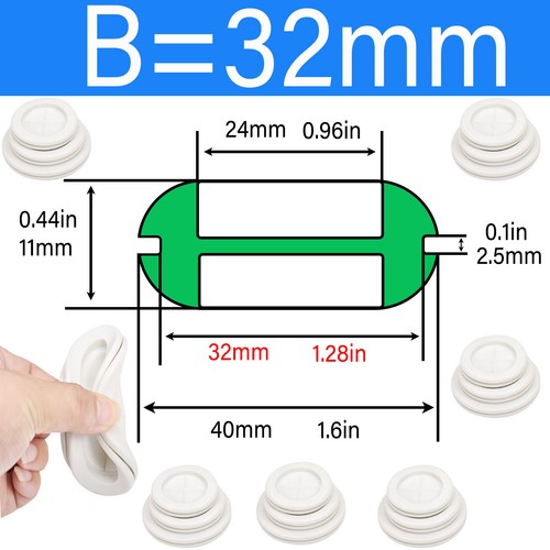 Double Side Blanking Grommets Rubber Closed Grommet - Blind Hole White Black - Picture 39 of 49