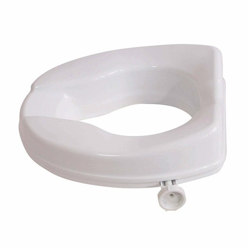 Asiento de inodoro ergonómico elevado de plástico blanco - 2 pulgadas de altura - Fácil instalación - Imagen 3 de 4