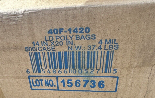 Elkay Plastics 40F-1420 Low Density Flat Bag Clear 14'' x 20" 4 mil 500/Case Lot - Picture 4 of 5