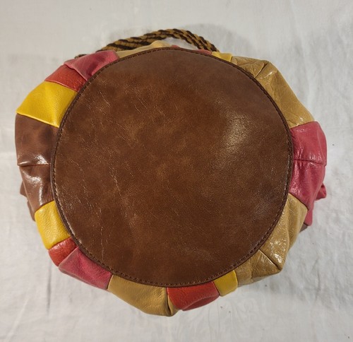 The Sak Patchwork Leather Boho Purse Snap Closure Pockets Large 15" x 15" - Picture 9 of 11