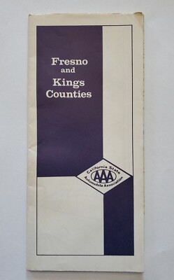 Vintage 1976 California Triple A Road Map - Fresno & Kings Counties