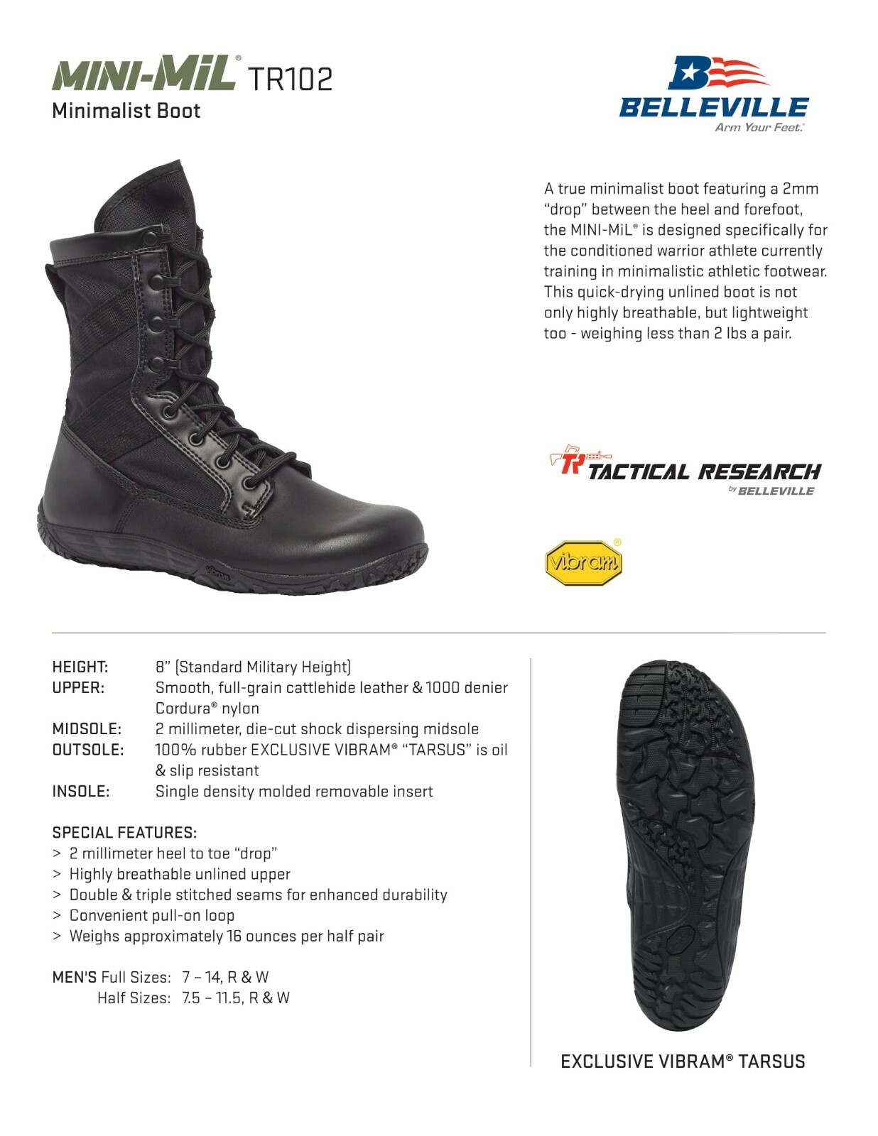 Belleville Boots Minimil Tactical 