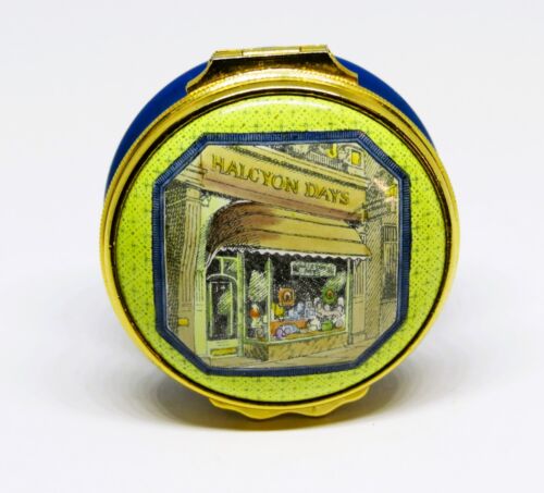 HALCYON DAYS ENGLISH ENAMEL BOX - HALCYON DAYS LONDON STORE - KINGFISHER BIRD