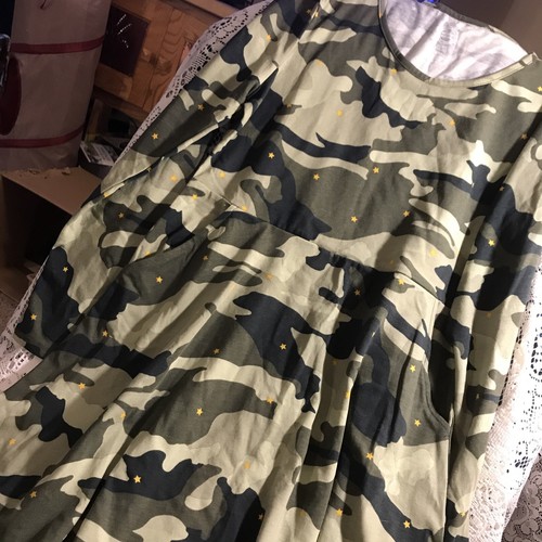 GIRLS WONDER NATION CAMOFLAUGE GREEN LS DRESS SIZE 14-16 XL/XG NWT