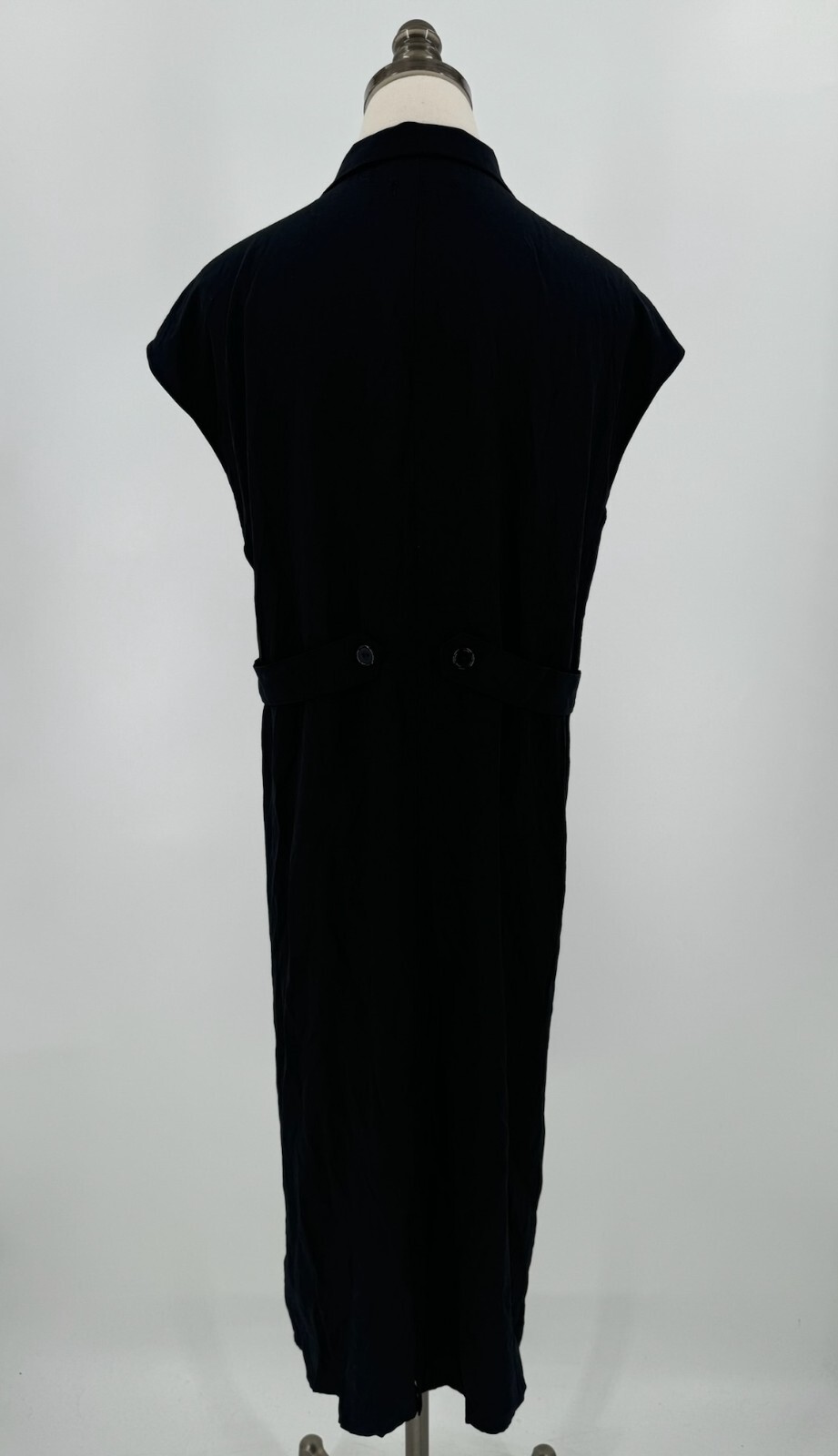 All Row Black Collared Button Front Midi Dress Sh… - image 3