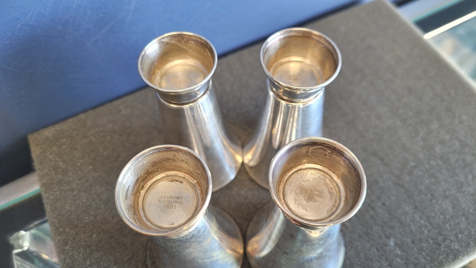 Lot Of 4 Vintage Newport .925 Sterling Silver Shot Glasses eBay