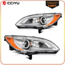 Headlights Assembly For 2011-2014 Chrysler 200 Chrome Housing w/LED DRL Pair