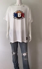 NEW NBA White Basketball T-Shirt Loungewear Branded BY UNK (Size XL)