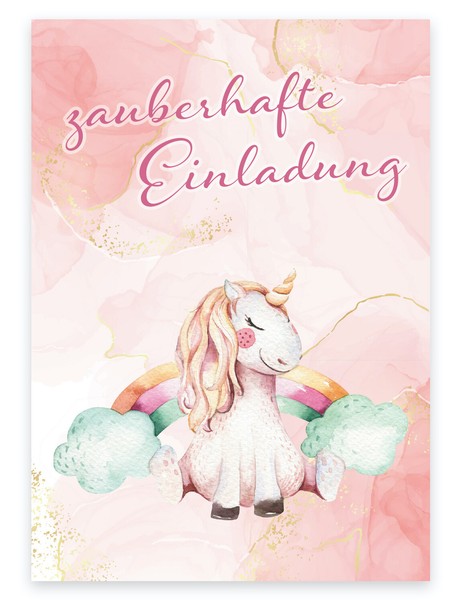 12 Einladungskarten Karte Geburtstagseinladung Einhorn Kindergeburtstag-image