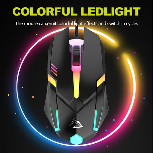 Computer Desktop Gaming Keyboard and Mouse Mechanical Feel LED Light Backlit RGB - Imagen 10 de 15