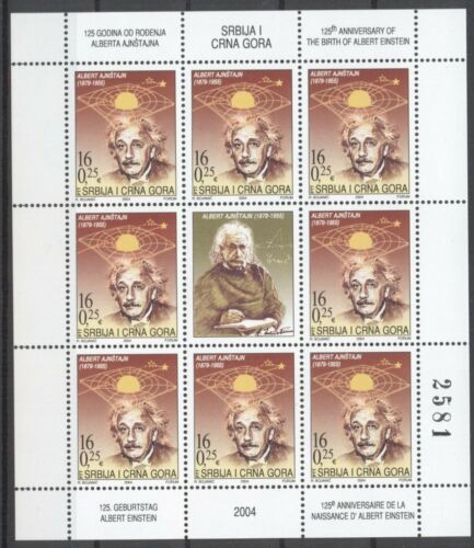 Serbia and Montenegro 2004 Albert Einstein sheetlet MNH VF