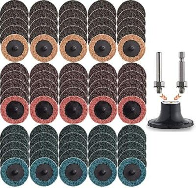 76Pcs 2'' Roll Lock Sanding Grinding Disc Quick Change Pad For Die Grinder