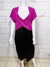 Torrid Womens Dress Size 24 Black & Fuchsia Keyhole Back Side Zip