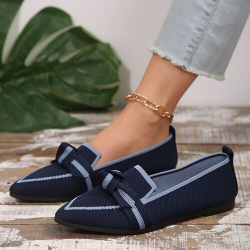 Ladies Loafers Slip On Pump Flats Comfy Women Boat Work Office School Shoes Size - Picture 10 of 35