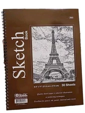 30 Sheets 8.5" X 11" Side Bound Spiral Premium Sketch Book