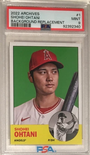 2022 Topps Archives PSA 9 Shohei Ohtani BACKGROUND REPLACEMENT VARIATION #1