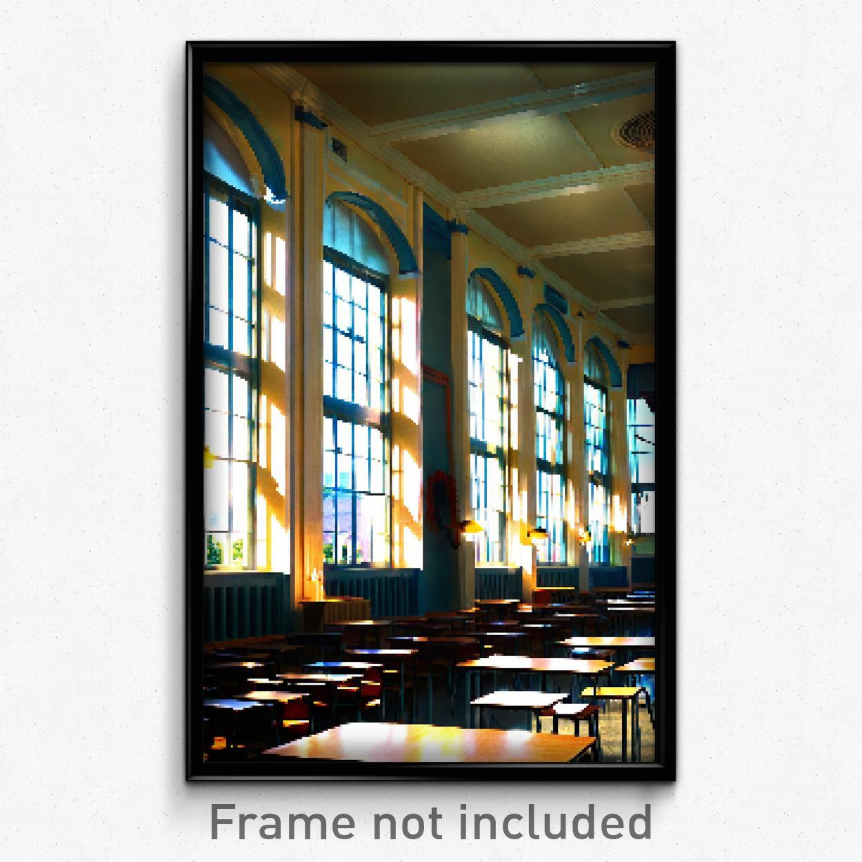 Pixel Art Poster - Glamorous School (8 Bit Psychedelic Trippy Video Game Print)