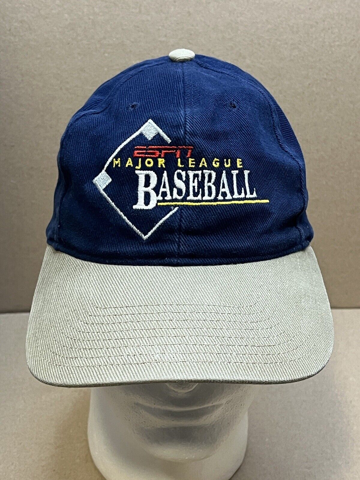 Vintage Twins Enterprise ESPN Major League Baseball Hat Adjustable Cap Navy/Tan