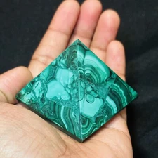 Wonderful Green Malachite  Pyramid with beautiful markings 137 gms - MALP5