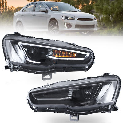 VLAND Headlights For Mitsubishi Lancer & EVO X 2008-2017 LED DRL Front Lamps
