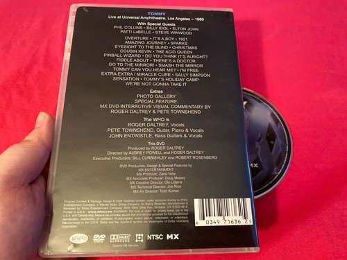 The Who Tommy Live with Special Guests DVD Tested Works  - Picture 2 of 2