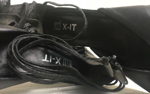 X-IT LAVORAZIONE ARTIGIANA MADEN ITALYLEATHERBLACKWOMEN'SSHOES HEELS SZ39- 8.5US - Picture 7 of 12